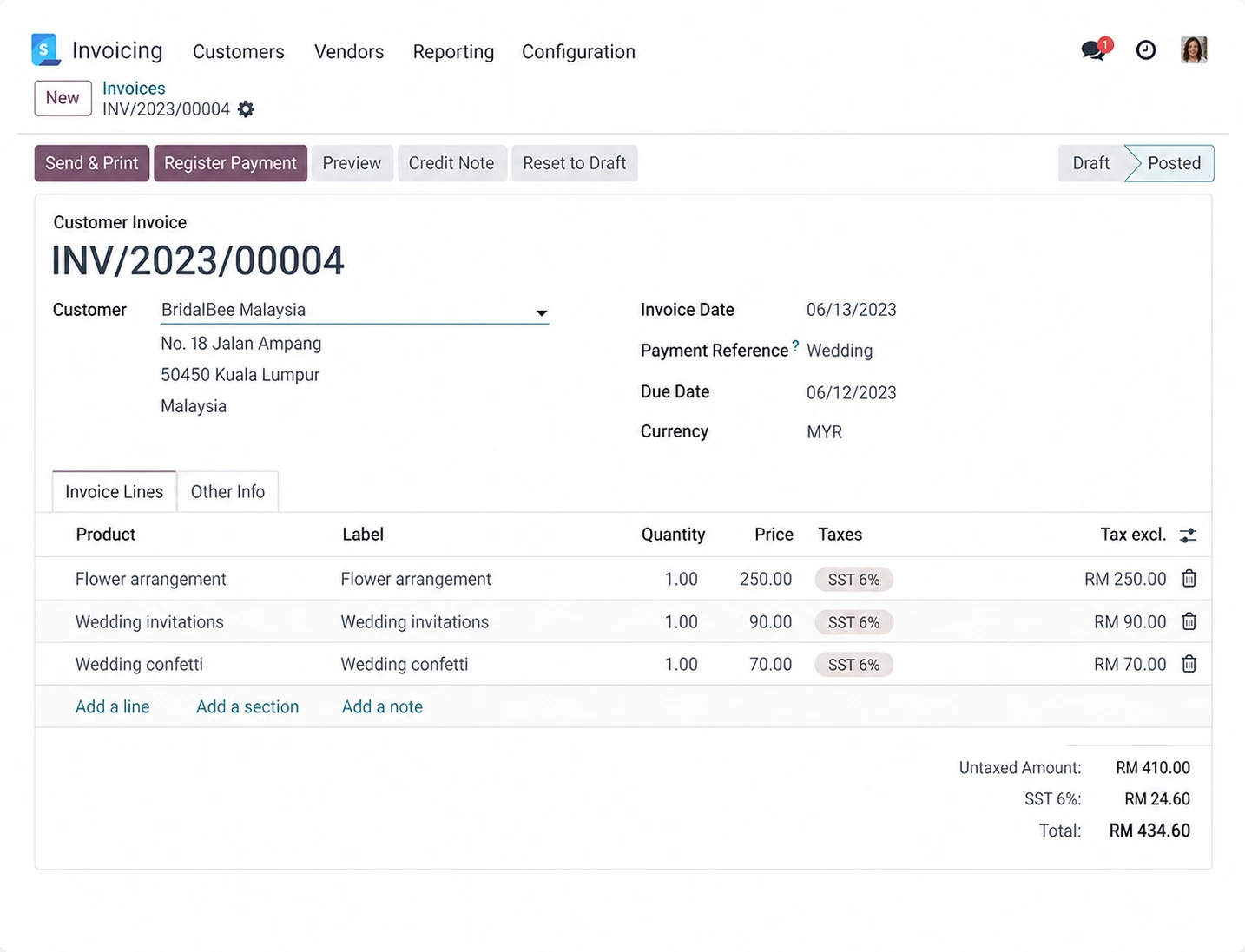 Odoo Invoicing Malaysia for SME billing management