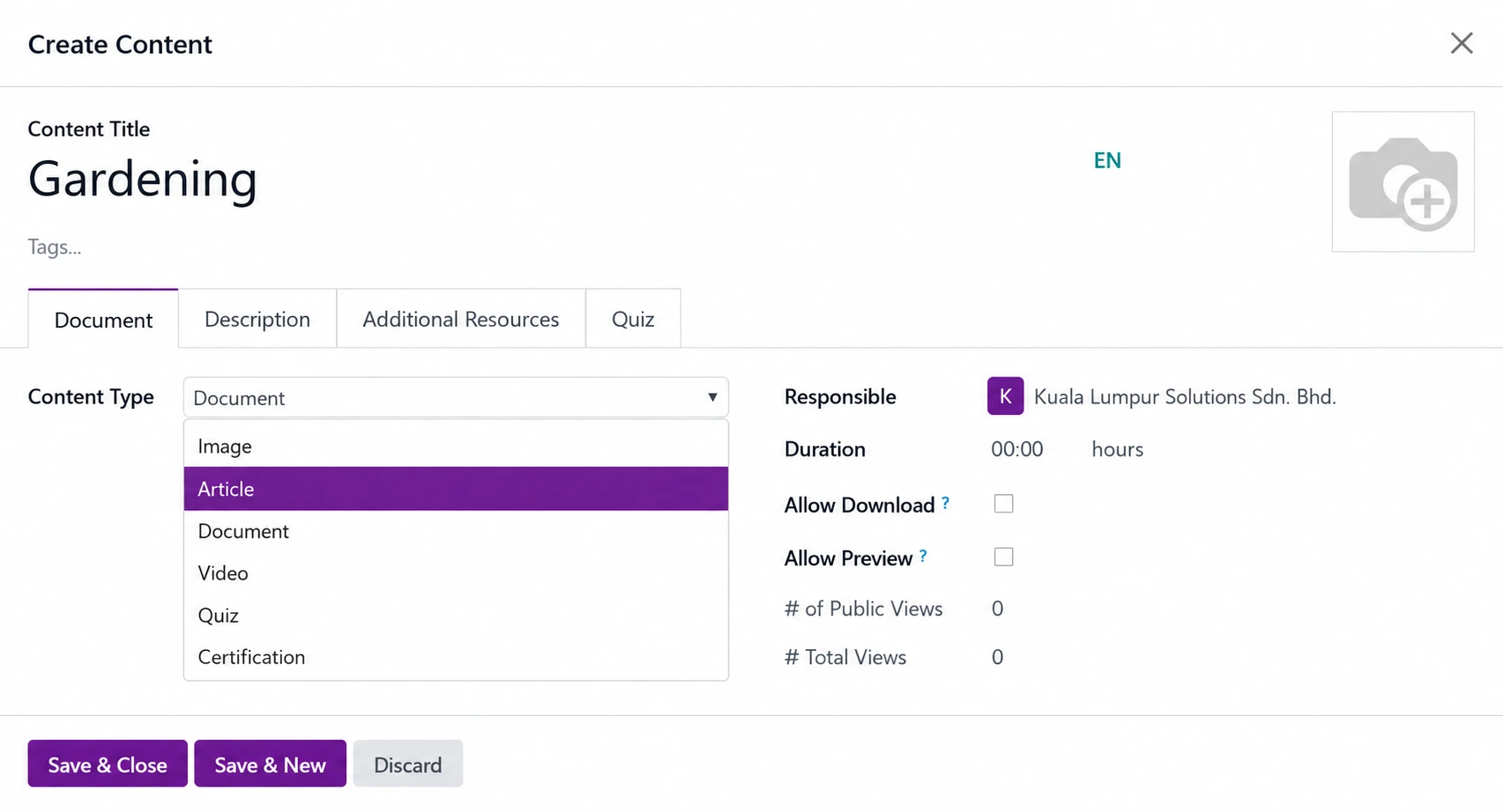 Online training platform using Odoo eLearning