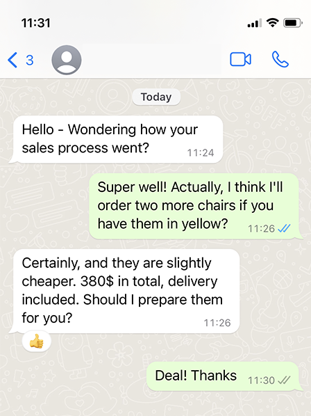 WhatsApp conversations managed through Odoo communication workflows