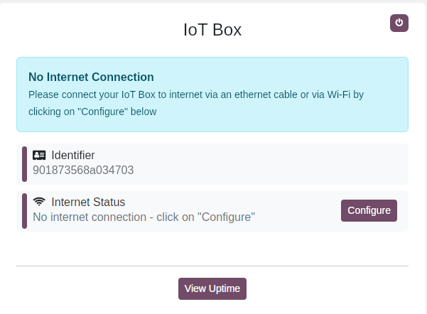Odoo IoT connectivity options including WiFi, Bluetooth, USB and HDMI